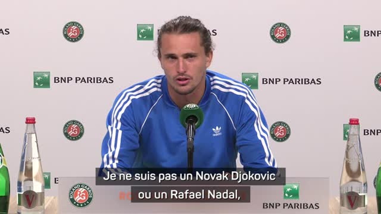 Roland-Garros - Zverev : "Je ne suis pas un Novak Djokovic ou un Rafael Nadal, malheureusement..."