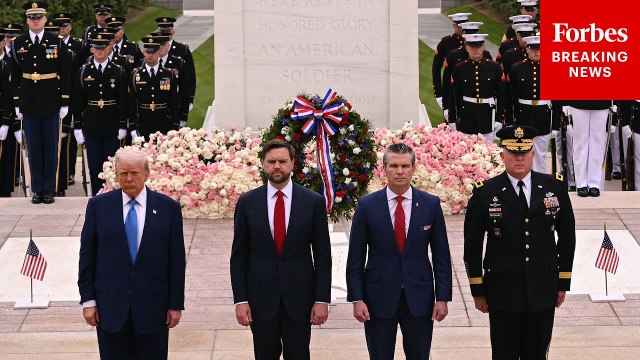 Trump, JD Vance, Pete Hegseth Visit Tomb Of The Unknown Soldier In Arlington National Cemetery