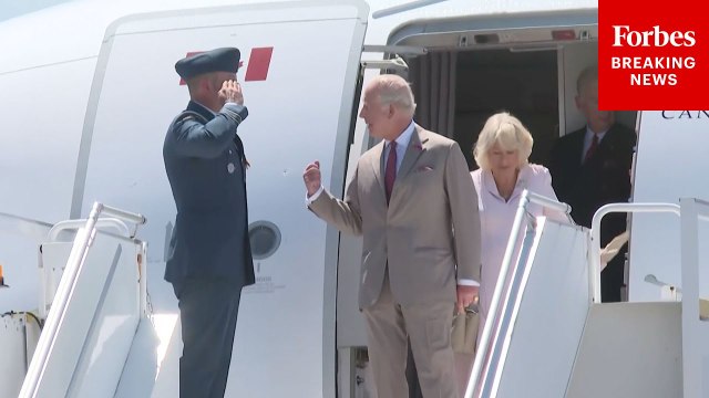 King Charles III And Queen Camilla Arrive At Canada’s Ottawa Airport, Are Greeted By PM Mark Carney