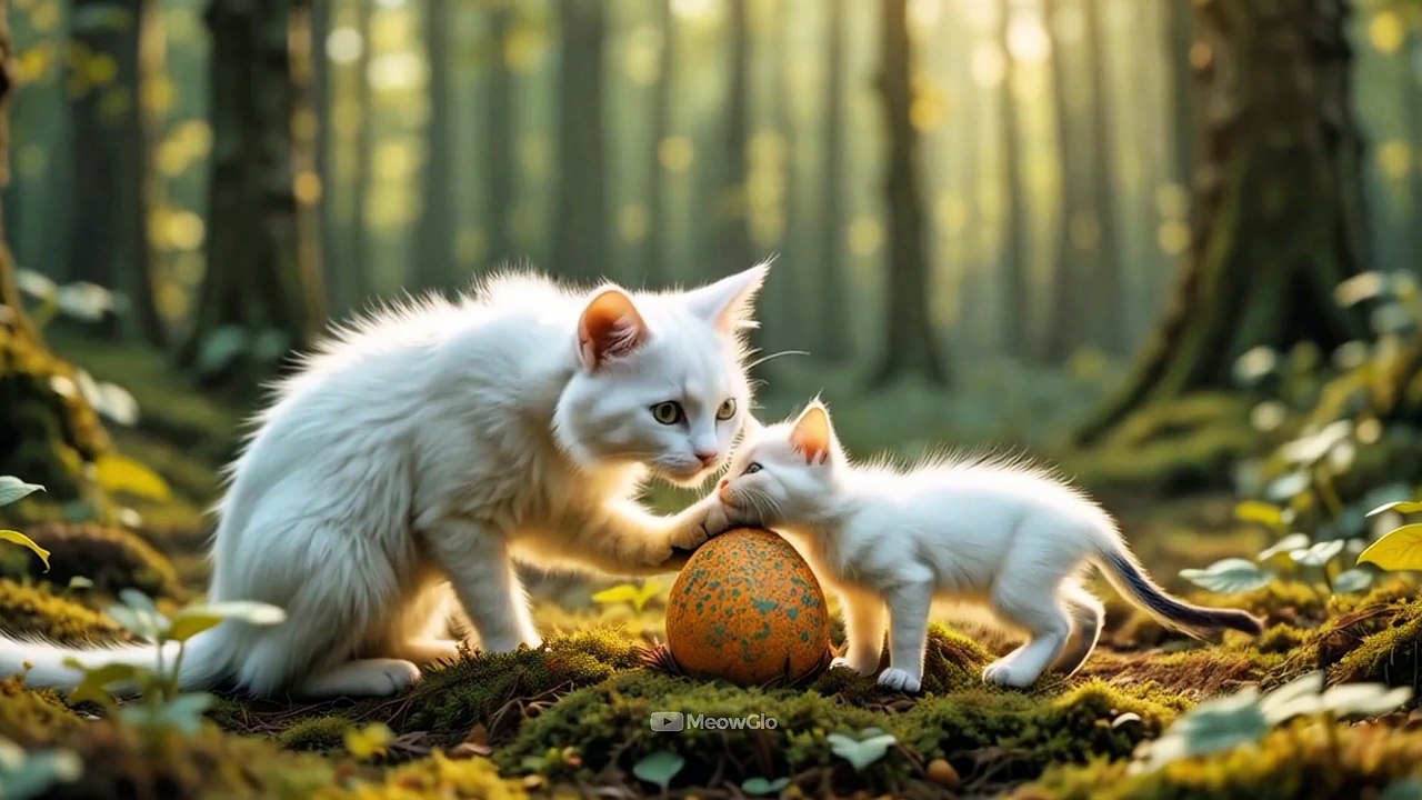 Mama Cat Finds an Abandoned Bird Egg, Hatches it and Feeds Corn Grits🥚🦜 #cat #cute #funnycats