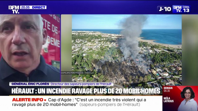 Cap d'Agde: Un incendie très violent, mais globalement maîtrisé , explique le directeur des sapeurs-pompiers de l'Hérault