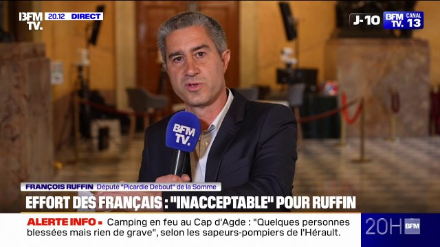 Effort des Français: Si on ne montre pas l'exemple venant d'en haut, ça ne peut pas être accepté en bas , affirme François Ruffin (Picardie Debout)