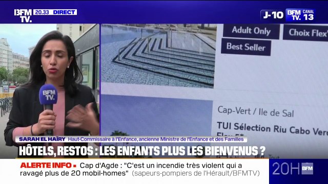 LE DOSSIER DU 20H - Hôtels, restaurants... le gouvernement veut s'attaquer aux espaces no kids