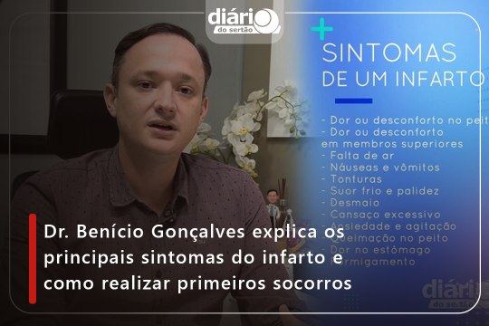 Dr. Benício Gonçalves explica os principais sintomas do infarto e como realizar primeiros socorros
