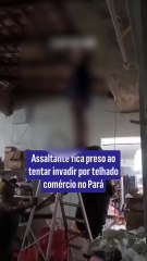 Ladrón queda atrapado en el techo al intentar robar tienda