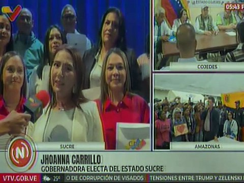 CNE Sucre entregó credenciales a la gobernadora electa Jhoanna Carrillo