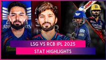 LSG vs RCB IPL 2025 Stat Highlights: Royal Challengers Bengaluru Enter Qualifier 1