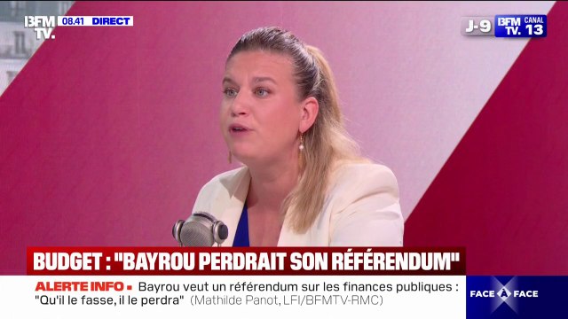 Qu'il le fasse, il le perdra : Mathilde Panot (LFI) revient sur la volonté de François Bayrou de faire un référendum sur le budget 2026