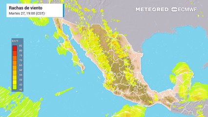 Frente frío 45 y su masa de aire se extienden sobre la frontera norte de México