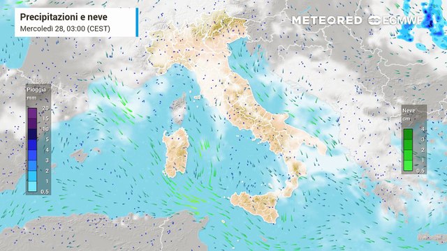 Piogge e temporali su Calabria e Nord-Est nelle prossime ore