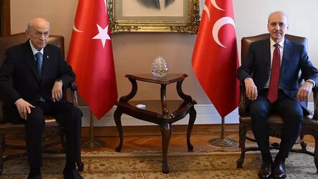 TBMM Başkanı Numan Kurtulmuş, MHP Genel Başkanı Devlet Bahçeli’yi Meclis’teki makamında ziyaret etti