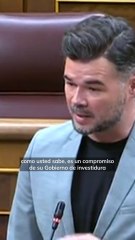 Rufián acerca de que el catalán no se reconozca como lengua oficial: "El catalán lo hablan 10 millones de europeos"