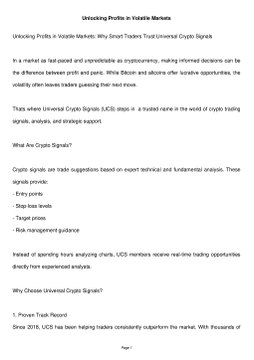 Unlocking Profits in Volatile Markets: Why Smart Traders Trust Universal Crypto Signals