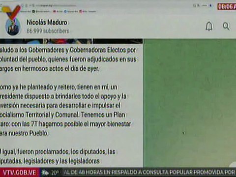 Pdte. Nicolás Maduro felicita a los Gobernadores y diputados electos por voluntad del pueblo