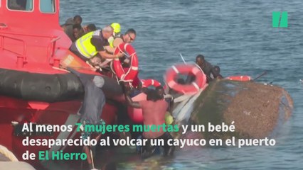 Al menos 7 mujeres muertas y un bebé desaparecido al volcar un cayuco en el puerto de El Hierro