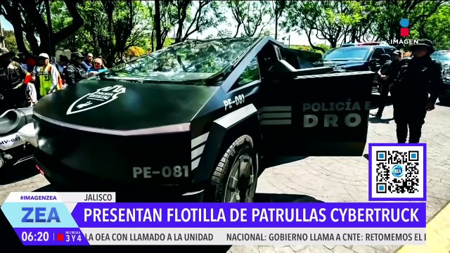 Pablo Lemus presenta nueva flotilla de patrullas, entre ellas 3 camionetas Cybertruck