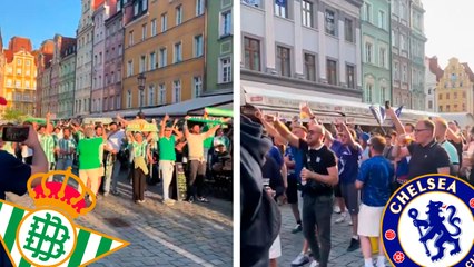 Conference League: 'Pelea' de cánticos entre los aficionados del Chelsea y Real Betis
