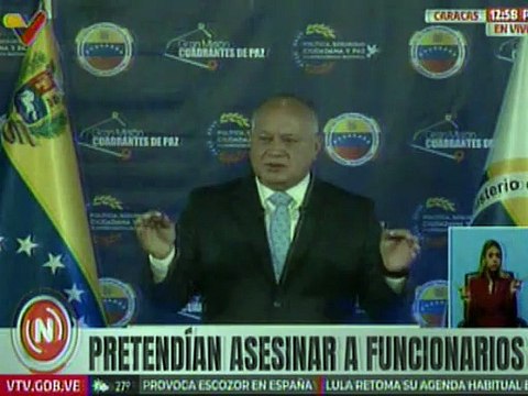 Vpdte. Sec. Cabello expresa que operaciones contra el terrorismo son para generar paz en el pueblo
