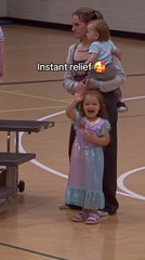 Little Girl Spots Parents and Gets Emotional During Her First School Concert