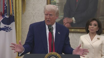 "Trump’s Tough Talk Ends with a Gentle Tribute to Jeanine Pirro"