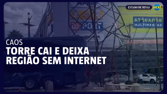 Contagem: Ônibus derruba torre e deixa bairros sem sinal