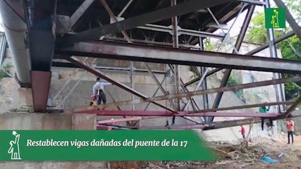 Restablecen vigas dañadas del puente de la 17