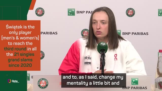 Swiatek used time before Roland Garros to 'change mentality'