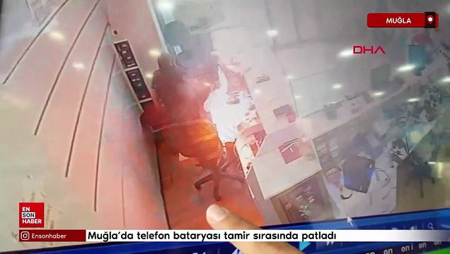 Muğla'da telefon bataryası tamir sırasında patladı