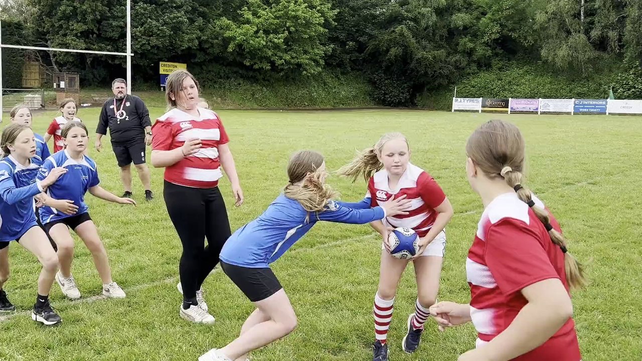 Local teams playing tag rugby at the T1 Rugby Festival at Crediton ...