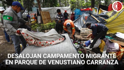 Desalojan campamento de migrantes en parque Guadalupe Victoria, en CDMX