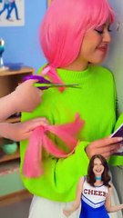 No Long Hair at School?! How She Saved Her Hair! ✂️ #funny #school #hair