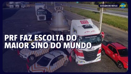 Maior sino do mundo passa por MG escoltado pela PRF