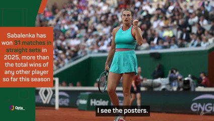 Sabalenka enjoying dominating on the big stage