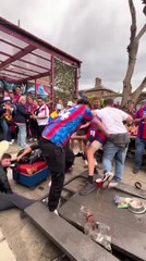 Men Stand On Table As It Cracks Beneath Them And They Collapse In Sudden Fall