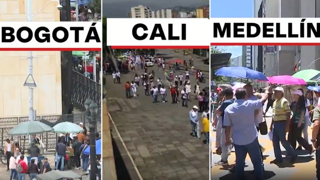 Así se vivió la primera jornada de movilizaciones en Cali, Medellín, Bogotá y Bucaramanga