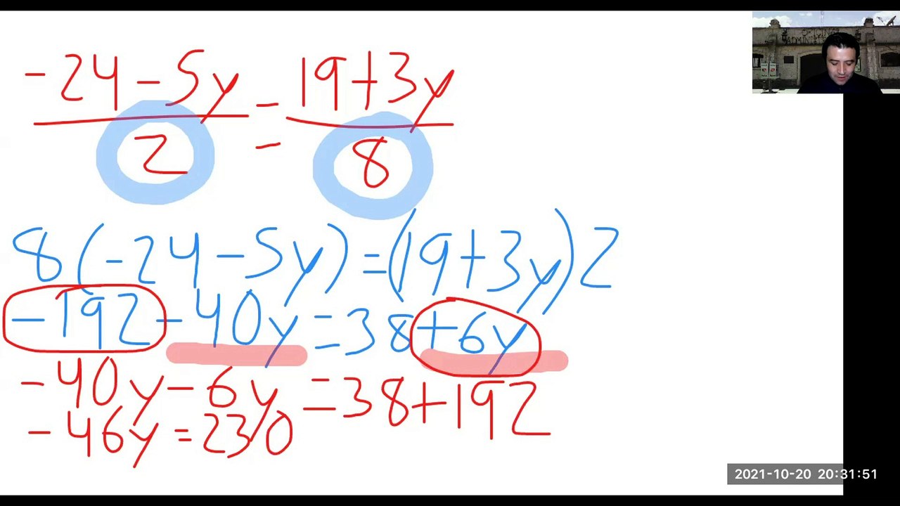 Sistemas de Ecuaciones Lineales con dos incógnitas. Igualación. Caso de las x