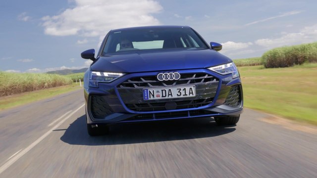 2025 Audi A3 Sedan in Navarra Blue Driving Video