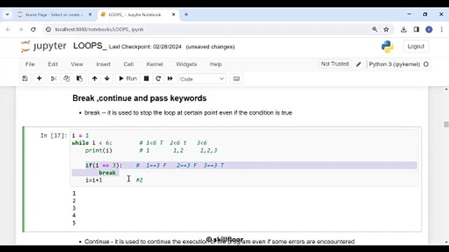 Python Loops with BREAK, CONTINUE and PASS keywords | Python Courses in Kannada (ಕನ್ನಡ) | Skillfloor