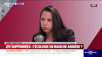 Suppression des ZFE: "Je pense que c'est ce qu'il fallait faire", déclare Naïma Moutchou, députée Horizons du Val-d'Oise