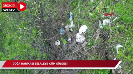 Doğa harikası şelaleye 'çöp' gölgesi