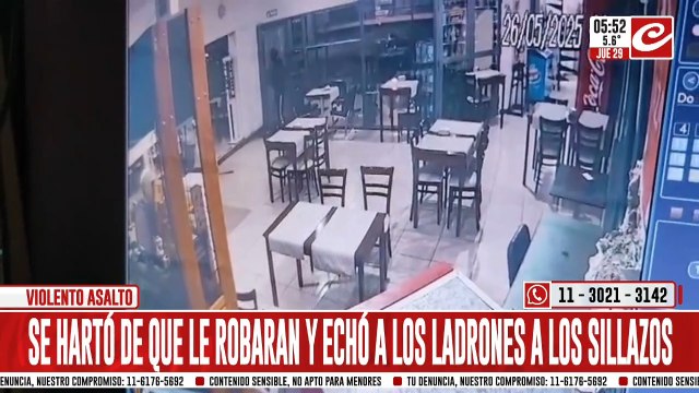 Comerciante enfrentó a ladrones armados y los espantó a sillazos limpios