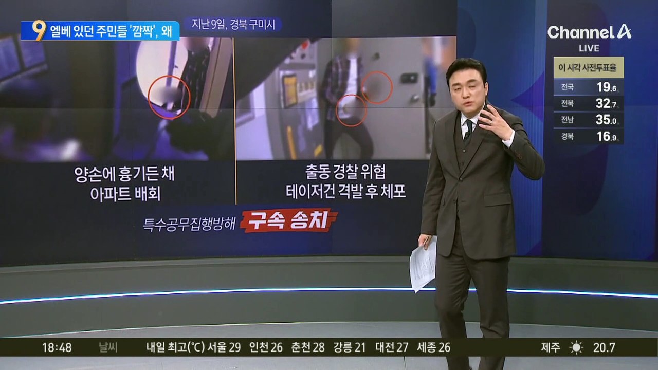 양손에 흉기 든 남성…아파트 배회하다 현장 체포