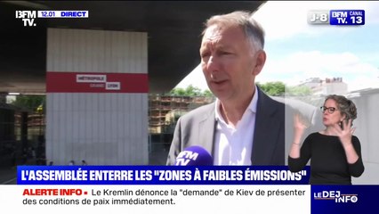 Abandon des ZFE: "C'est un vote irresponsable de la part de l'Assemblée", déclare président "Les Écologistes" de la métropole de Lyon