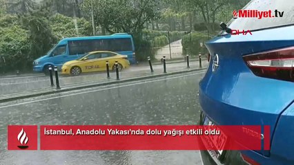 İstanbul'u dolu vurdu! Yağışa hazırlıksız yakalanlar zor anlar yaşadı