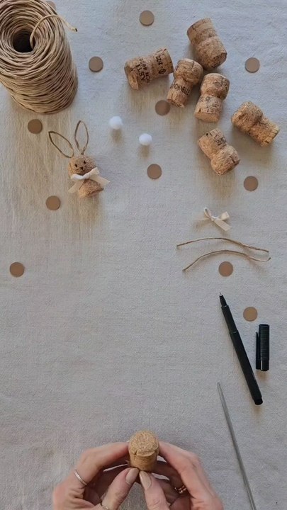 Make Cute Bunnies with Vine Corks via: @vickysstoryTurn leftover vine corks into adorable bunny decorations with this fun and easy DIY craft! Perfect for springtime or Easter, these cute bunnies are simple to make.
