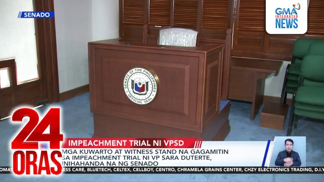 Mga kuwarto at witness stand na gagamitin sa impeachment trial ni VP Sara Duterte, inihahanda na ng Senado | 24 Oras