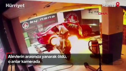 Alevlerin arasında yanarak öldü, o anlar kamerada