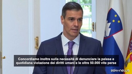 Sanchez: Spagna e Slovenia a favore embargo sulle armi contro Israele