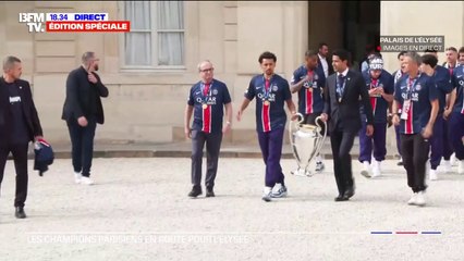 Sacre du PSG: les joueurs parisiens sont arrivés à l'Élysée, ils seront reçus par Emmanuel Macron