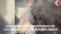 Exalumnos de la Universidad de Columbia quemaron sus diplomas